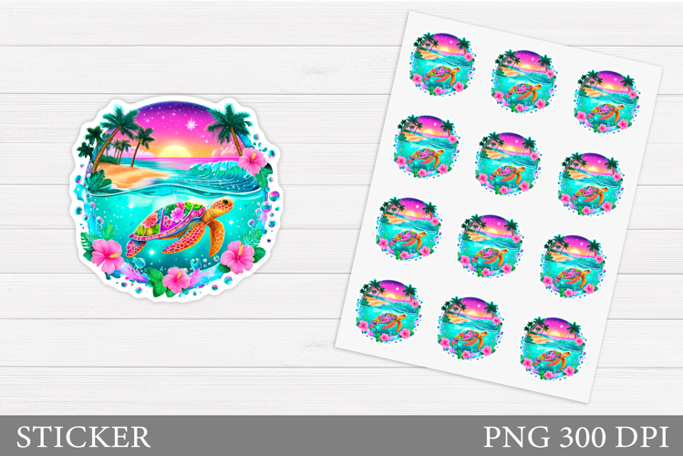 Turtle Sticker Design. Sea Turtle Sticker (6766878)