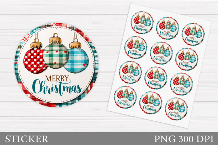 Merry Christmas Sticker Printable. Christmas Sticker Design