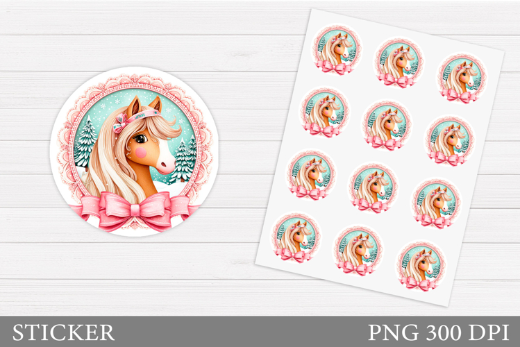 Christmas Horse Sticker. Christmas Horse Sticker Printable