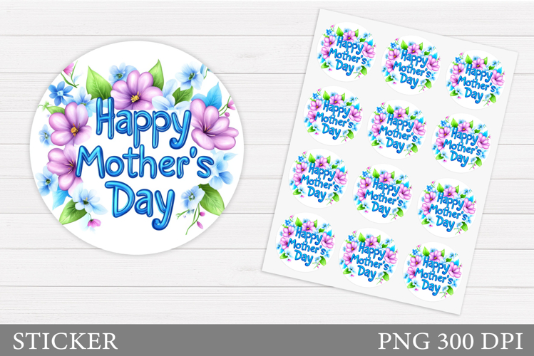 Mothers Day Sticker. Flowers Sticker Printable