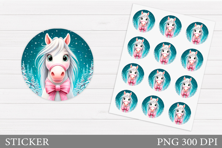 Christmas Horse Sticker. Christmas Horse Sticker Printable
