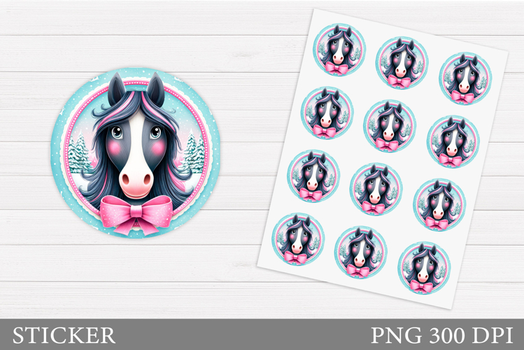 Christmas Horse Sticker. Christmas Horse Sticker Printable