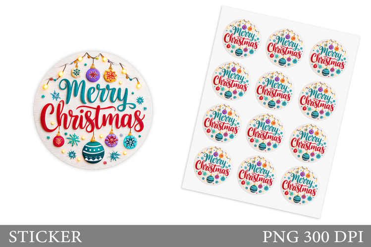 Merry Christmas Sticker. Christmas Sticker Printable