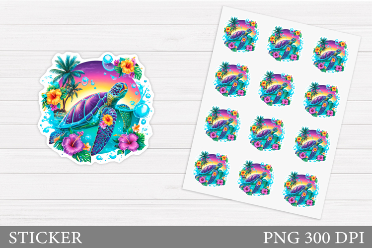 Turtle Sticker Design. Sea Turtle Sticker Printable