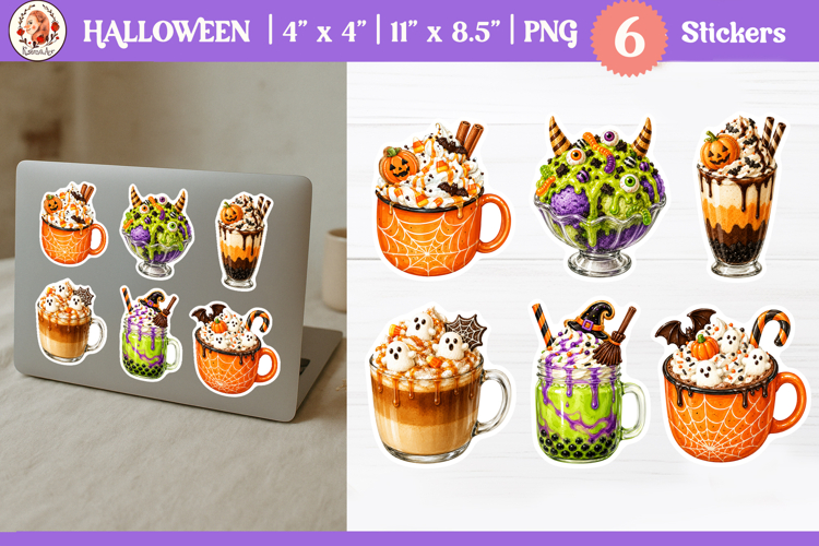 Halloween Drinks Stickers playful spooky designs