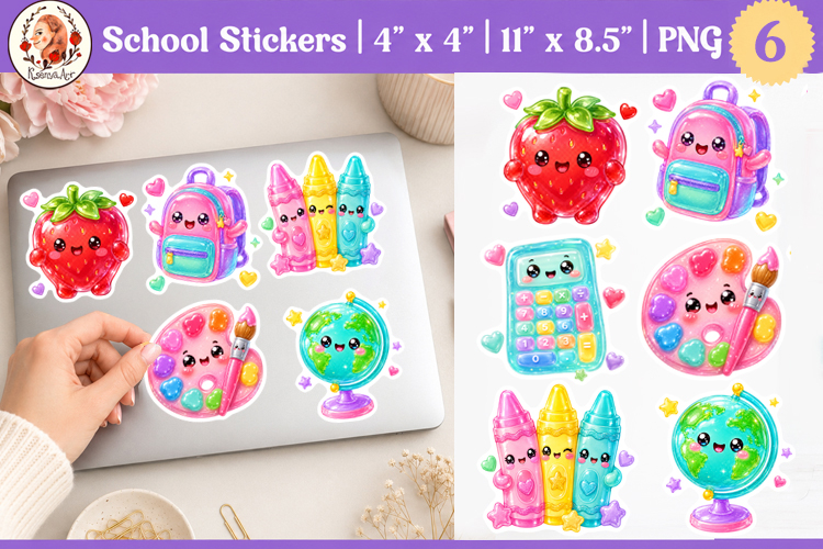 Cute School Stickers kawaii classroom PNG