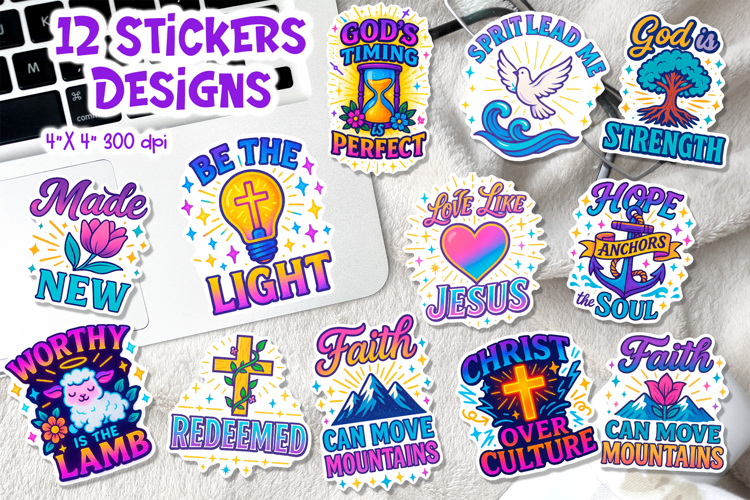 Christian Iridescent Sticker Printable | Faith Quote Sticker