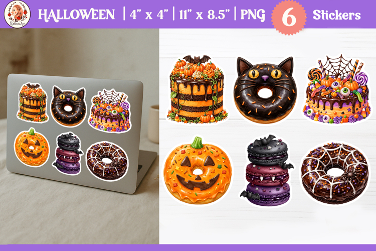 Halloween Bakery Sticker | spooky dessert designs |