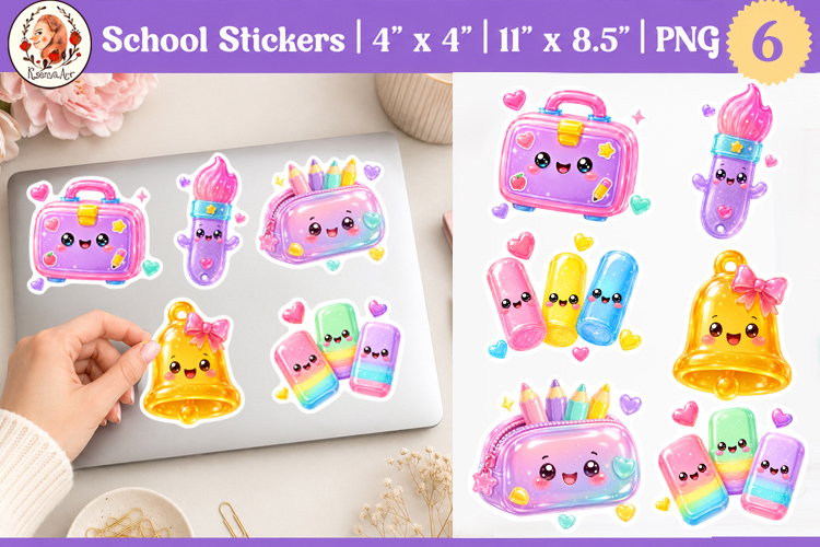 Cute School Stickers kawaii classroom PNG