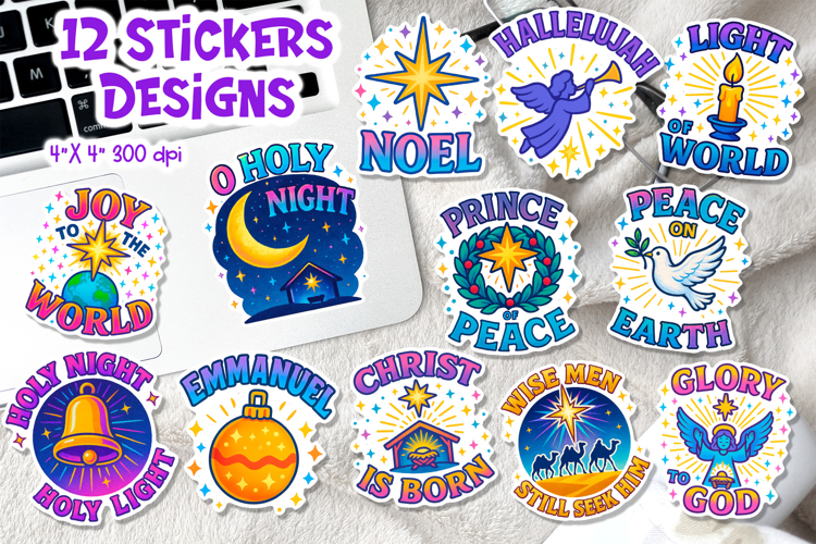 Christian Iridescent Sticker Printable | Christmas Faith