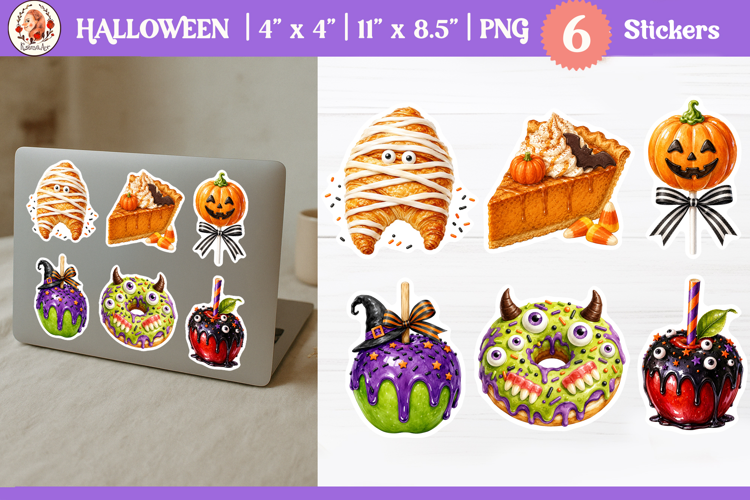 Halloween Bakery Sticker | spooky dessert designs |