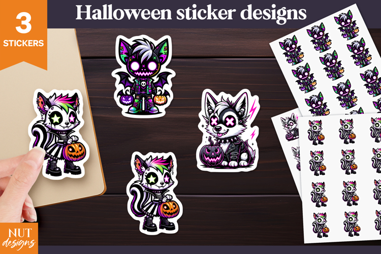 Gothic Halloween Stickers Halloween Creepy cute stickers