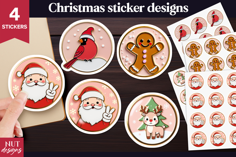 Christmas stickers printable Enamel Pin Christmas Stickers