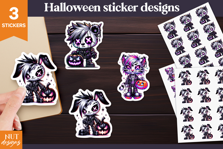 Gothic Halloween Stickers Halloween Creepy cute stickers