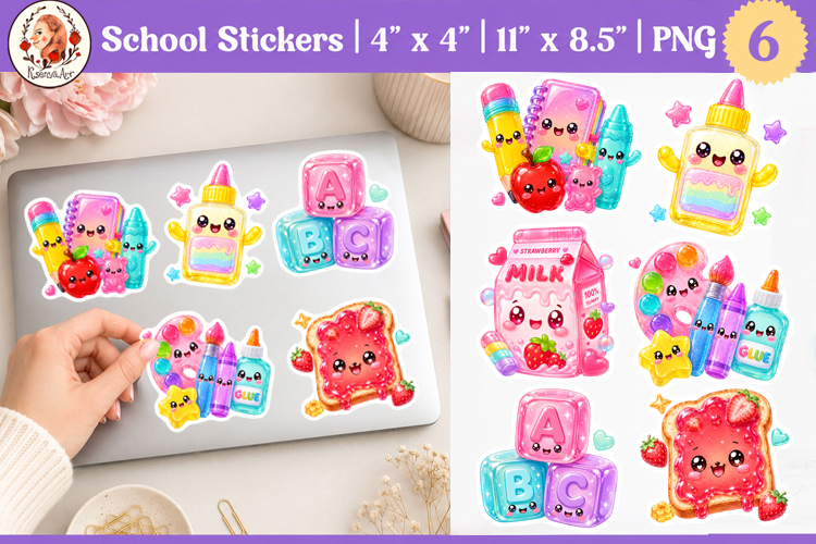 Cute School Stickers kawaii classroom PNG