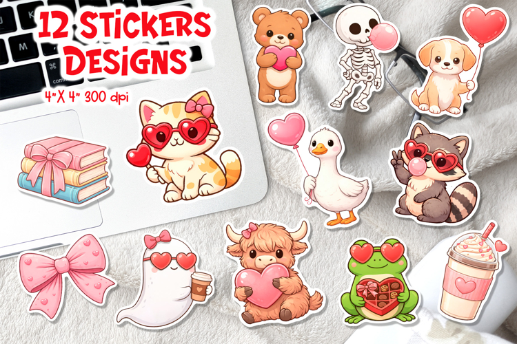 Funny Valentine Sticker Printable | Cute Love Characters