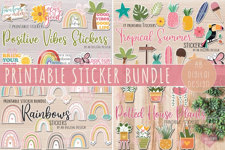 printable stickers bundle for print and cut