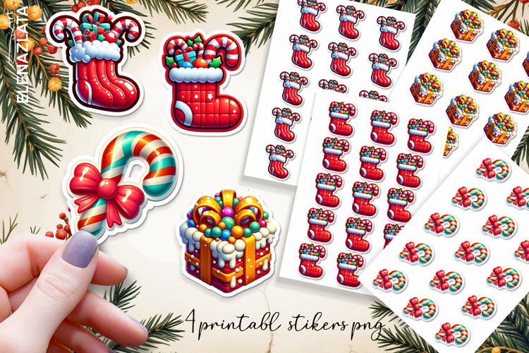Cute christmas 3d Stickers | Christmas Stickers