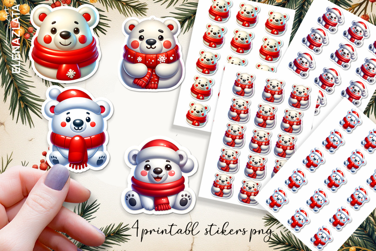 Cute christmas 3d Stickers | Christmas Stickers