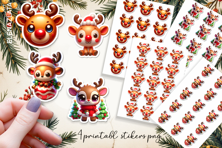 Cute christmas 3d Stickers | Christmas Stickers