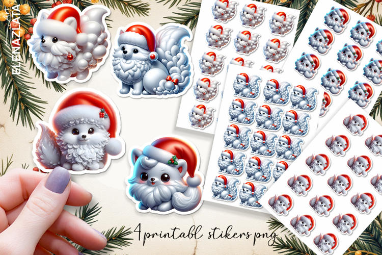 Cute christmas 3d Stickers | Christmas Stickers