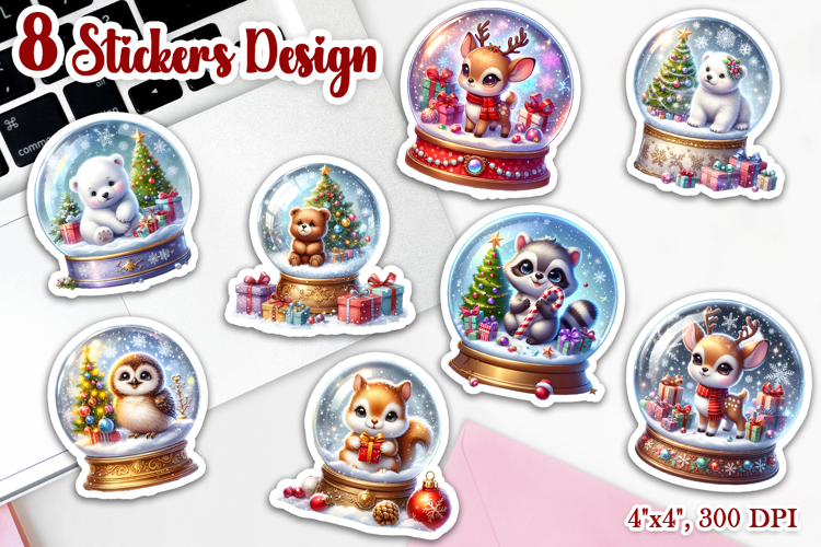 Animals Christmas ball Stickers | Christmas Stickers