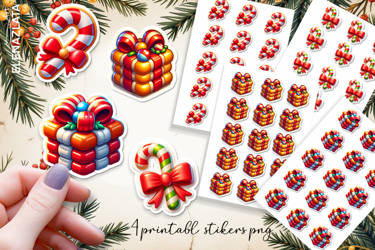 Cute christmas 3d Stickers | Christmas Stickers