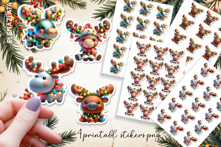 Cute christmas 3d Stickers | Christmas Stickers