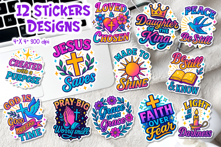 Christian Sticker Printable | Inspirational Faith Quotes PNG