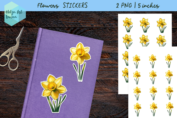 Stickers printable PNG, Flowers