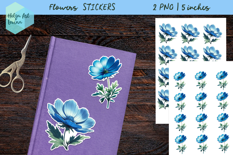 Stickers printable PNG, Flowers