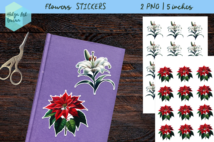 Stickers printable PNG, Flowers
