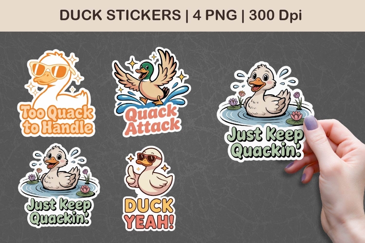 Duck Stickers | Cute Quirky Duck PNG Illustrations