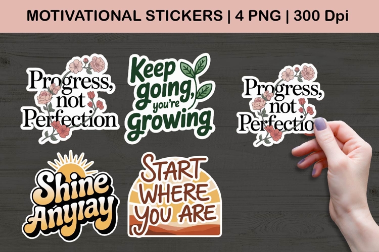 Motivational Quote Stickers PNG | Positive Aesthetic Art