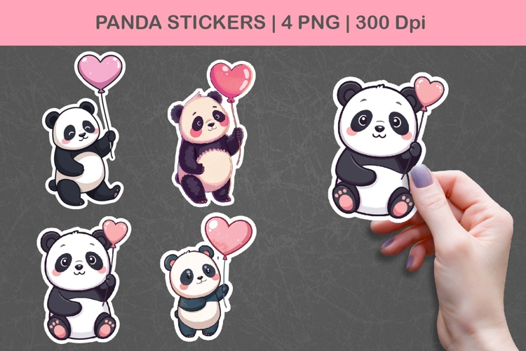 Panda Stickers | Cute Panda PNG Illustrations