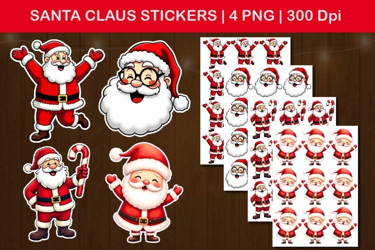 santa claus stickers, christmas santa png