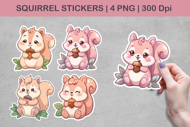 Squirrel Stickers | Cute Squirrel PNG Illustrations