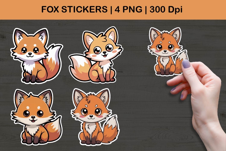 Cute Fox Stickers | Adorable Animal PNGs