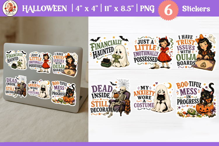 Funny Halloween Sticker Adulting Humor