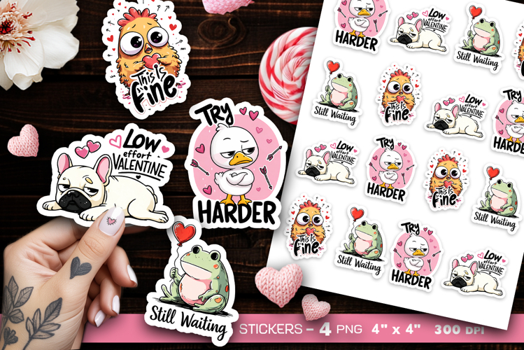 Funny Anti valentine stickers PNG, Cute Sassy Valentine