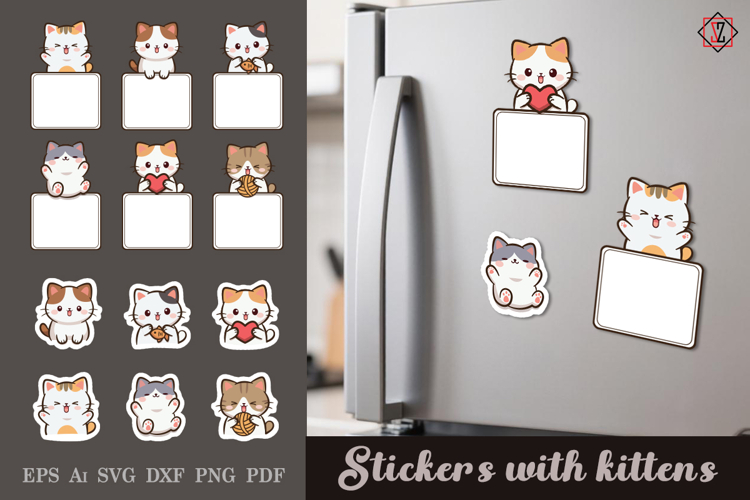 Kitten Stickers/Vector
