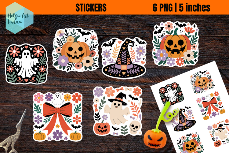 Cute Halloween, Stickers printable PNG