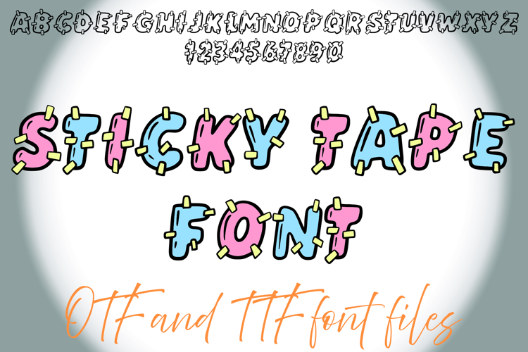 Sticky Tape Lettering ABC Text Font Typeface Sellotape OTF