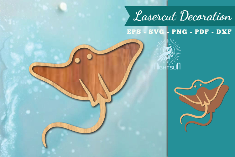 Stingray Lasercut Decoration SVG