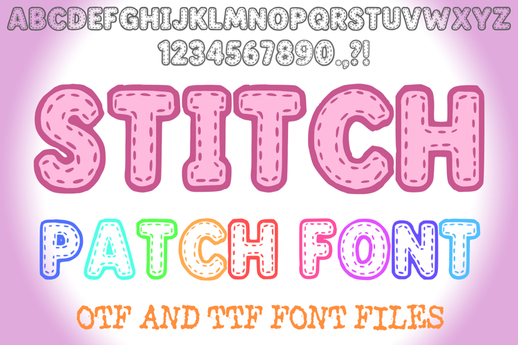 Stitch Patch Alphabet Lettering ABC Embroidery Text Font OTF