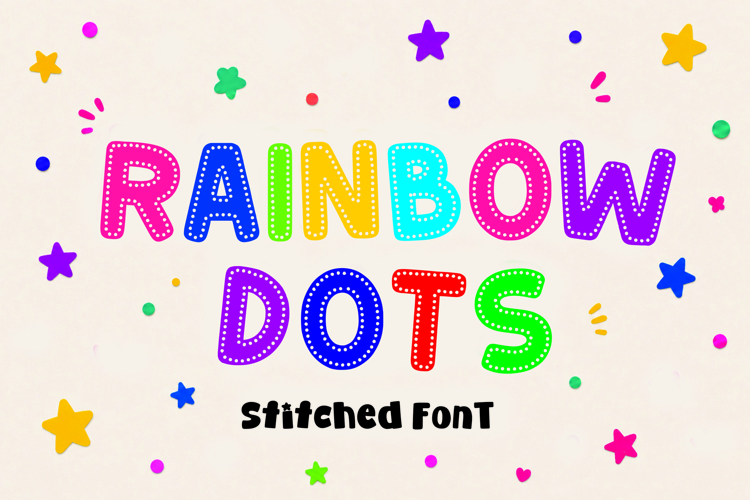 Rainbow Dots - Sticker Font