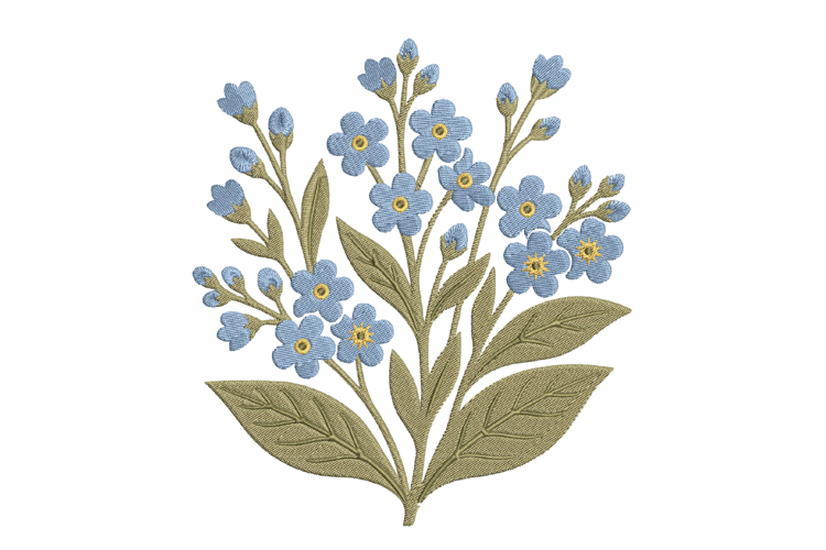 Stitched Wildflower Bouquet Design