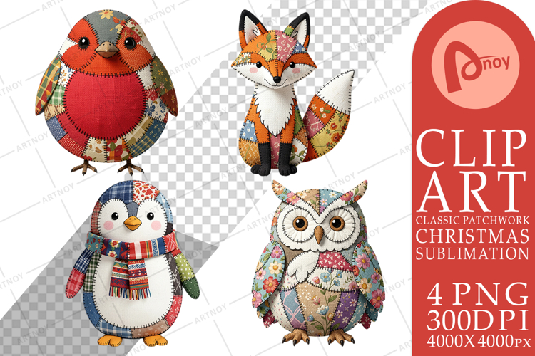Woodland Animal Patchwork Sublimation
