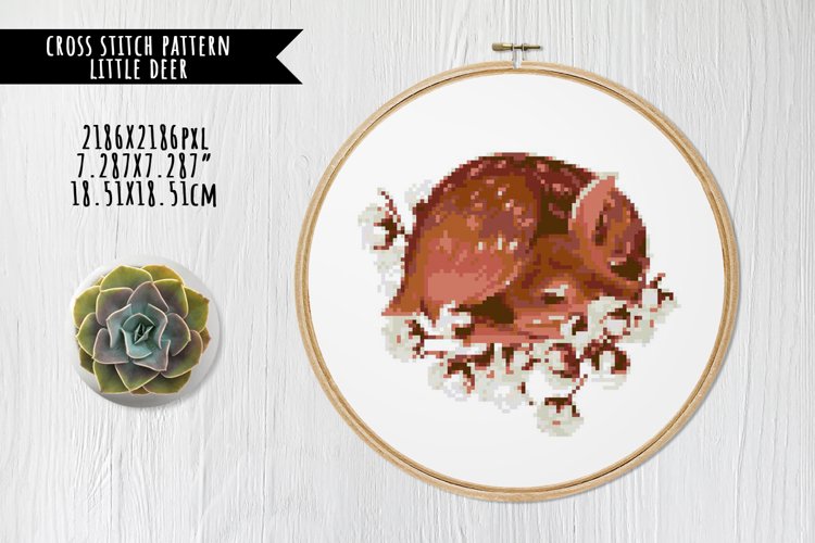 Cross Stitch Pattern JPG- Littile Deer example image 1