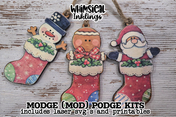 Stocking Buddy Mod Podge Ornaments SVG and Printables